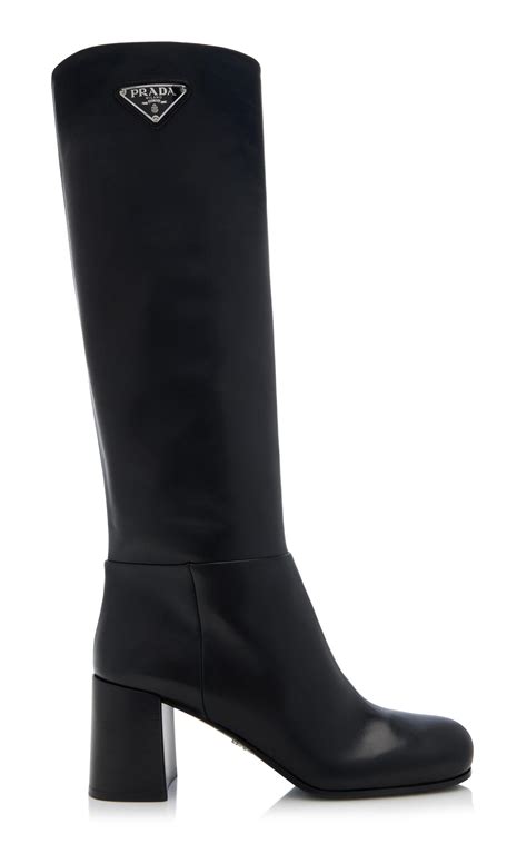 stivali stile prada|Stivali Leather Knee Boots By Prada .